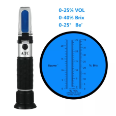 Рефрактометр ATC Brix 0-40%, Alcohol 0-25%, Baume 0-22